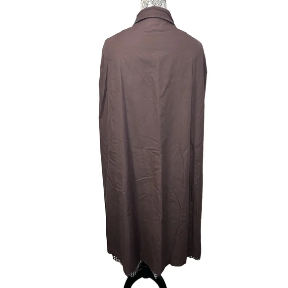 Vintage plaid wool blend reversible Cape Coat Size sm-m Black and Beige - Picture 9 of 10